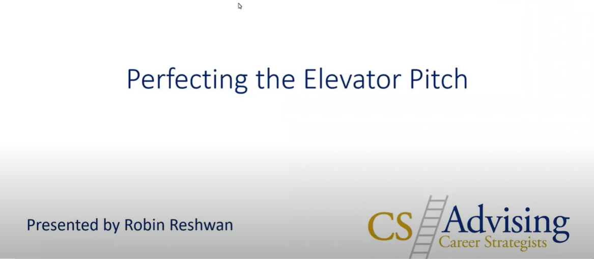 Perfecting the elevator pitch