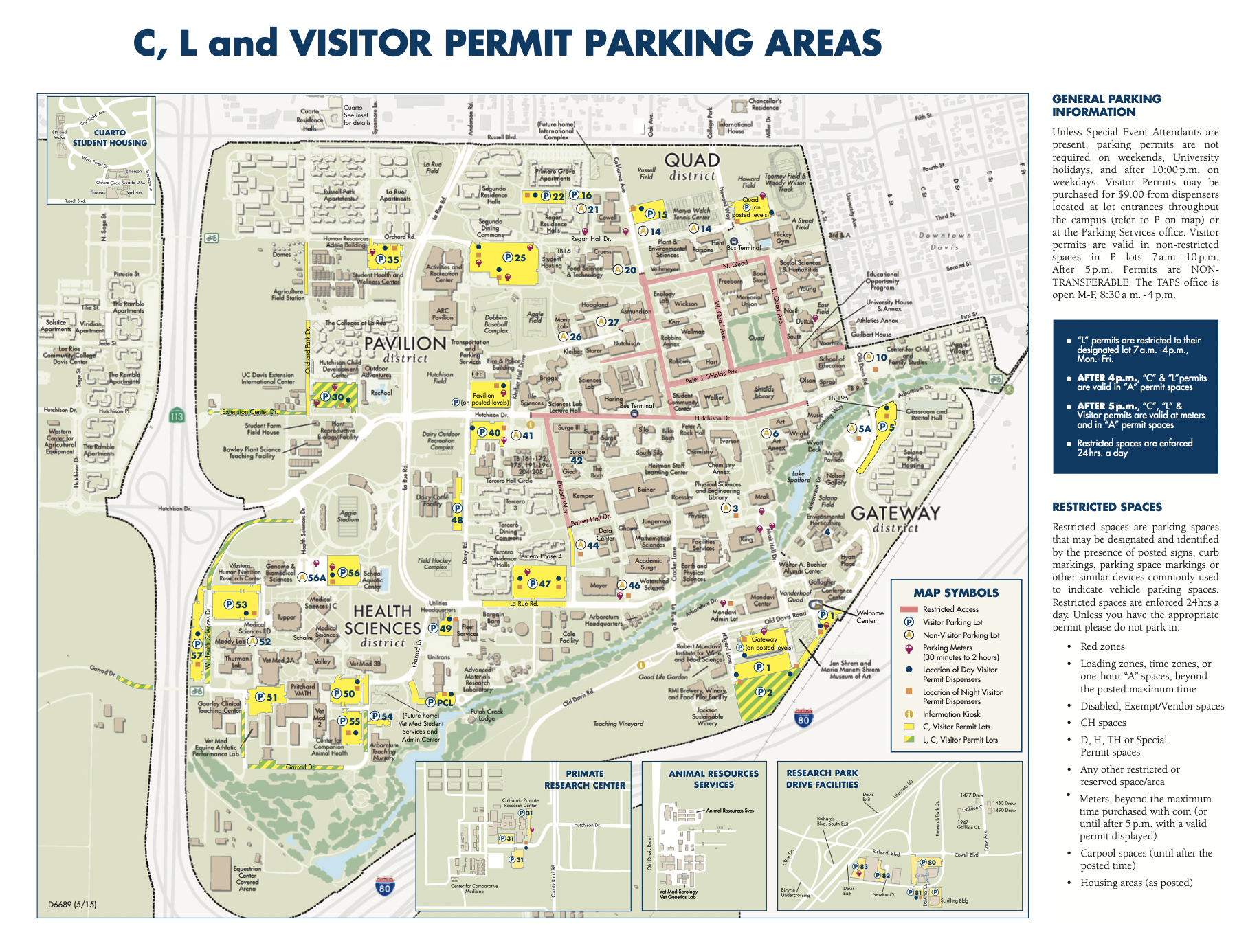 map of parking locations on campus