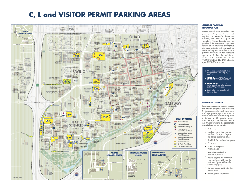 image of parking lots that are available on campus