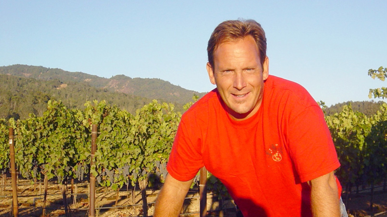 STUART SPOTO ‘82 in the vineyard. 