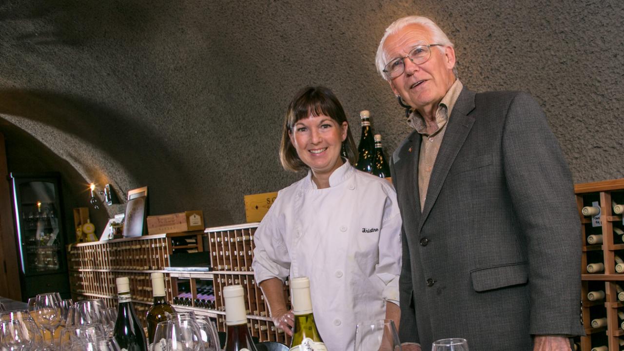 Founder/Winemaster Walter Schug and his daughter-in-law, Winery Chef Kristine Schug