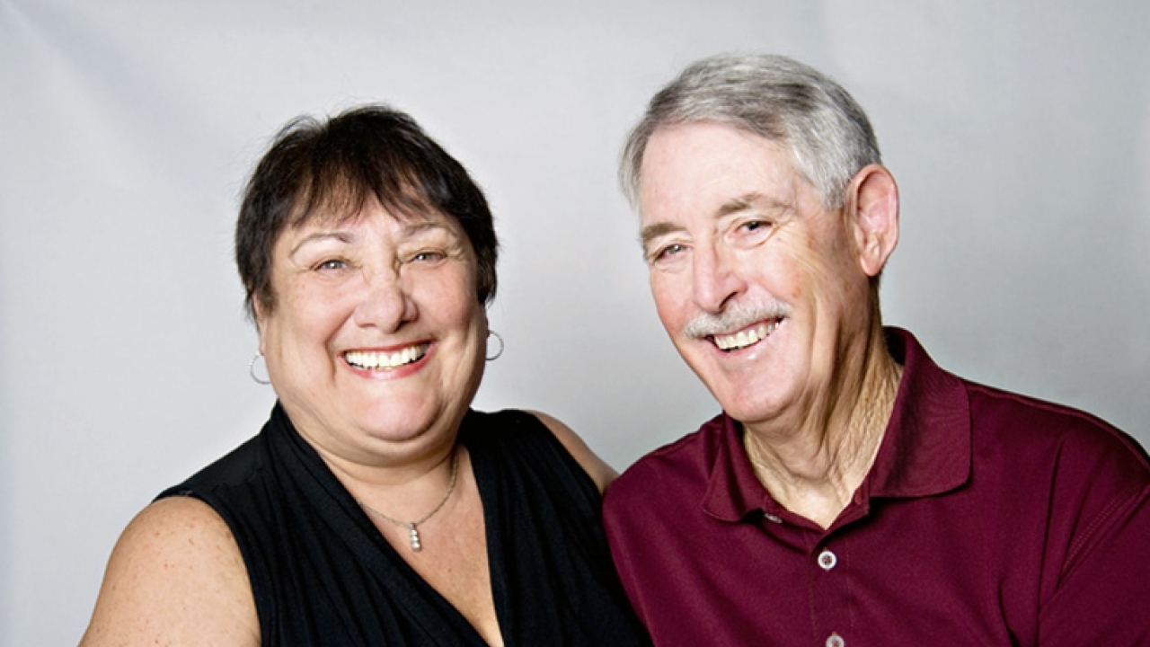REDENBACH WITH HER HUSBAND KEN GELATT ‘67, CRED. ‘68.