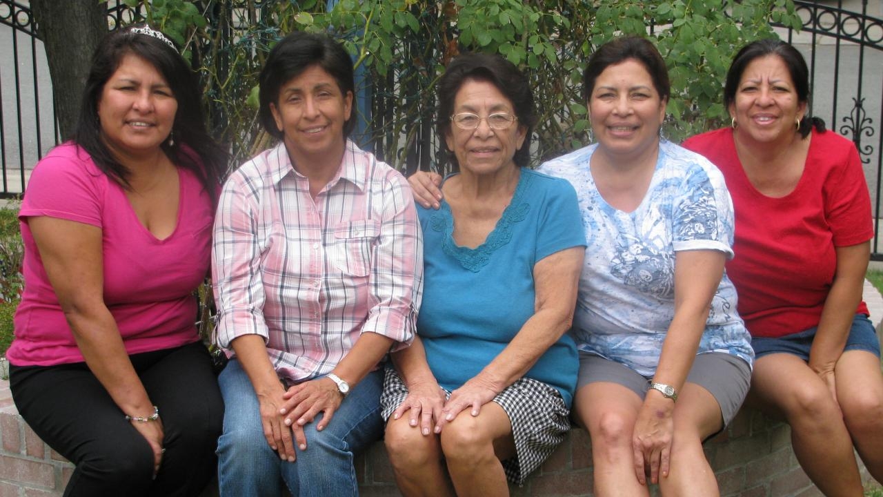 Left to right, Marian Moreno Lindo, Debbie Moreno Martin, Lena Villanueva, Josephine Moreno, and Felicia Moreno Morrison UC Davis Aggie Family - The Morenos