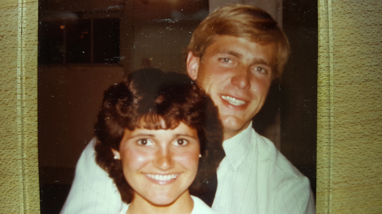 Scott and Suzie Havemann on their first date at the Chi-Phi Fraternity formal in Napa, California, in 1983. Scott and Suzie Havemann