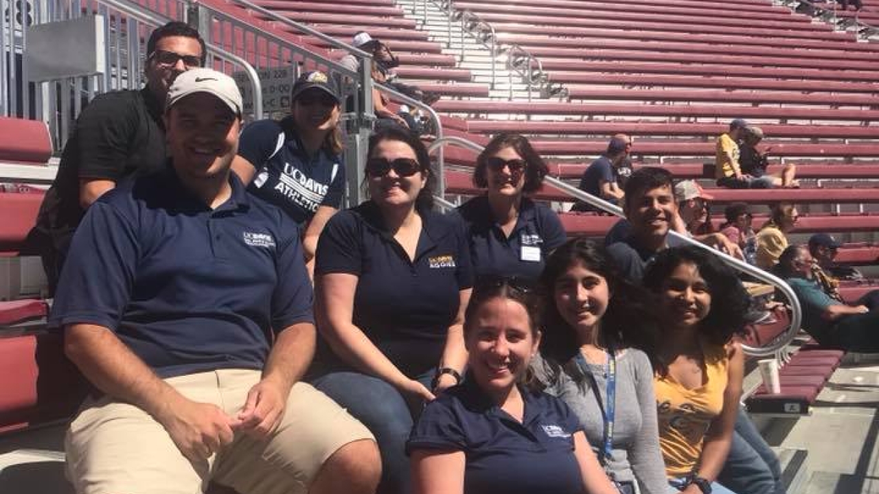 CAAA staff enjoying the UC Davis vs. Stanford game after the alumni tailgate CAAA Staff at the Stanford vs. Davis Game