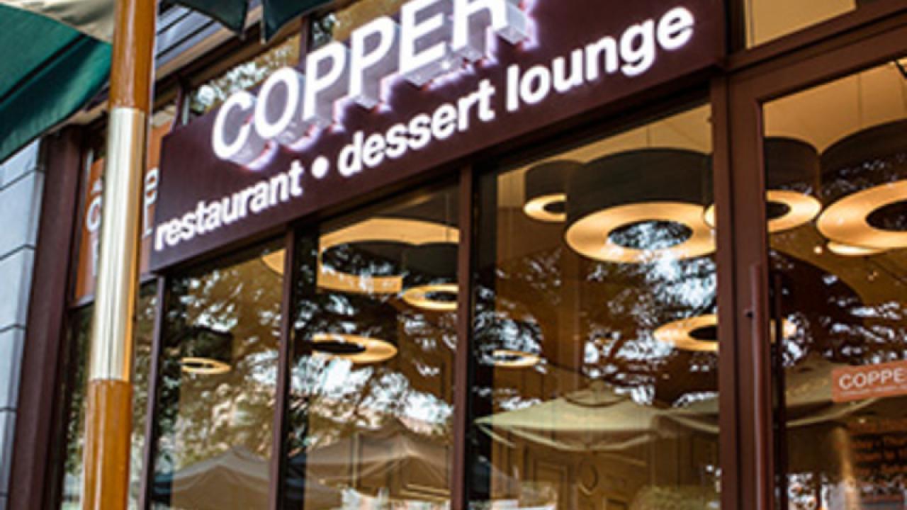 Picture of front of Copper Restaurant and Dessert Lounge