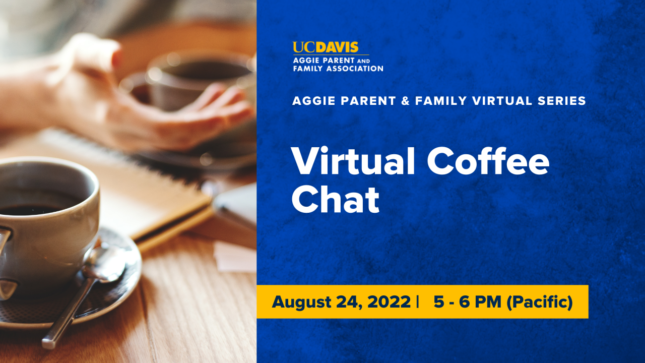 virtual coffee chat for parents on August 24th from 5pm - 6pm 