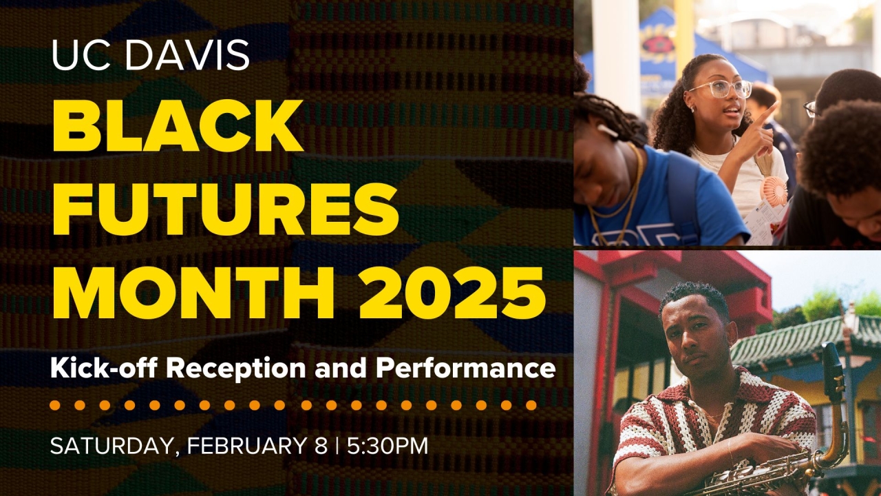 Black Futures Month Kick-Off Reception Flyer with a photo of Braxton Cook