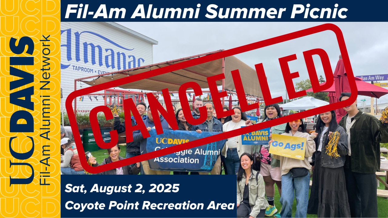 Fil-Am Summer Picnic banner image with cancellation notice