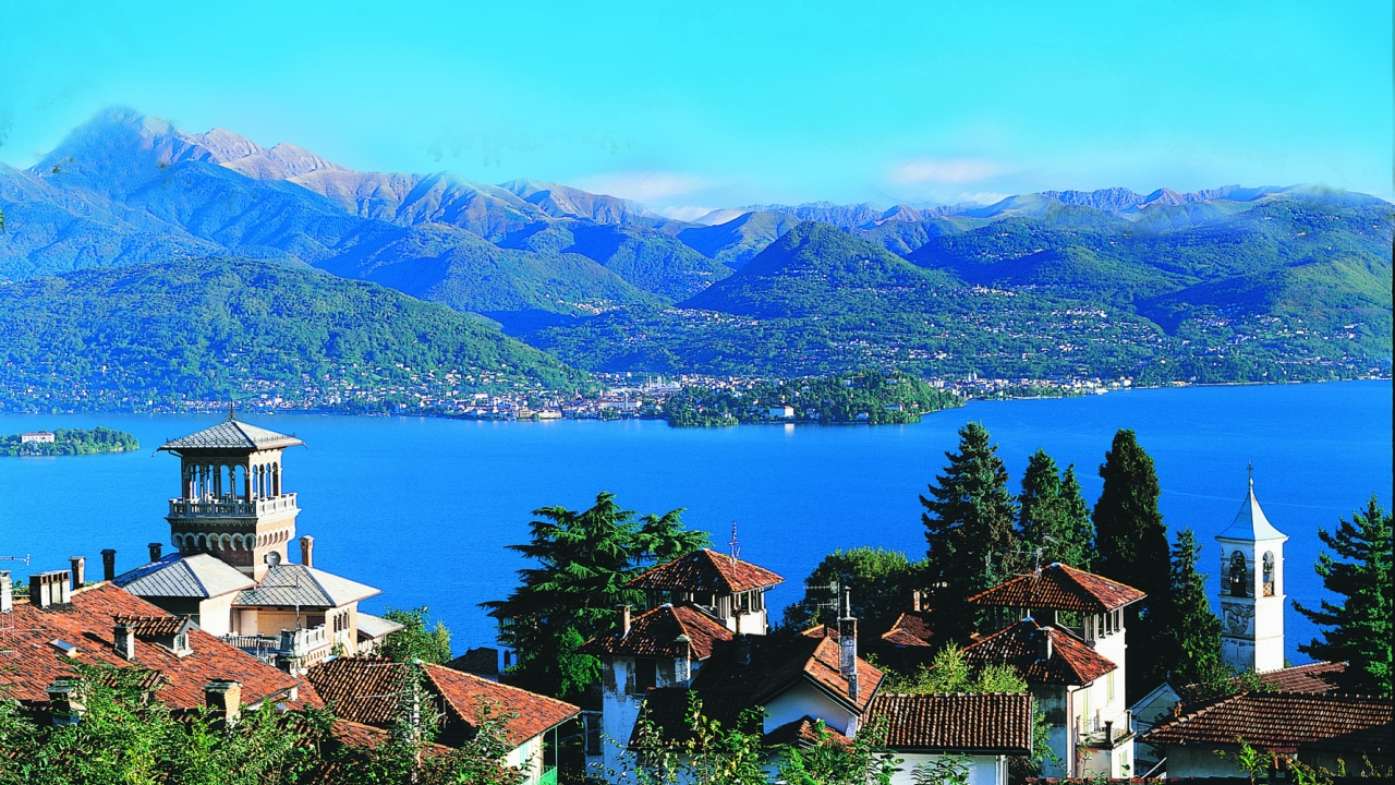 A view of Lake Maggiore from the town of Stresa.