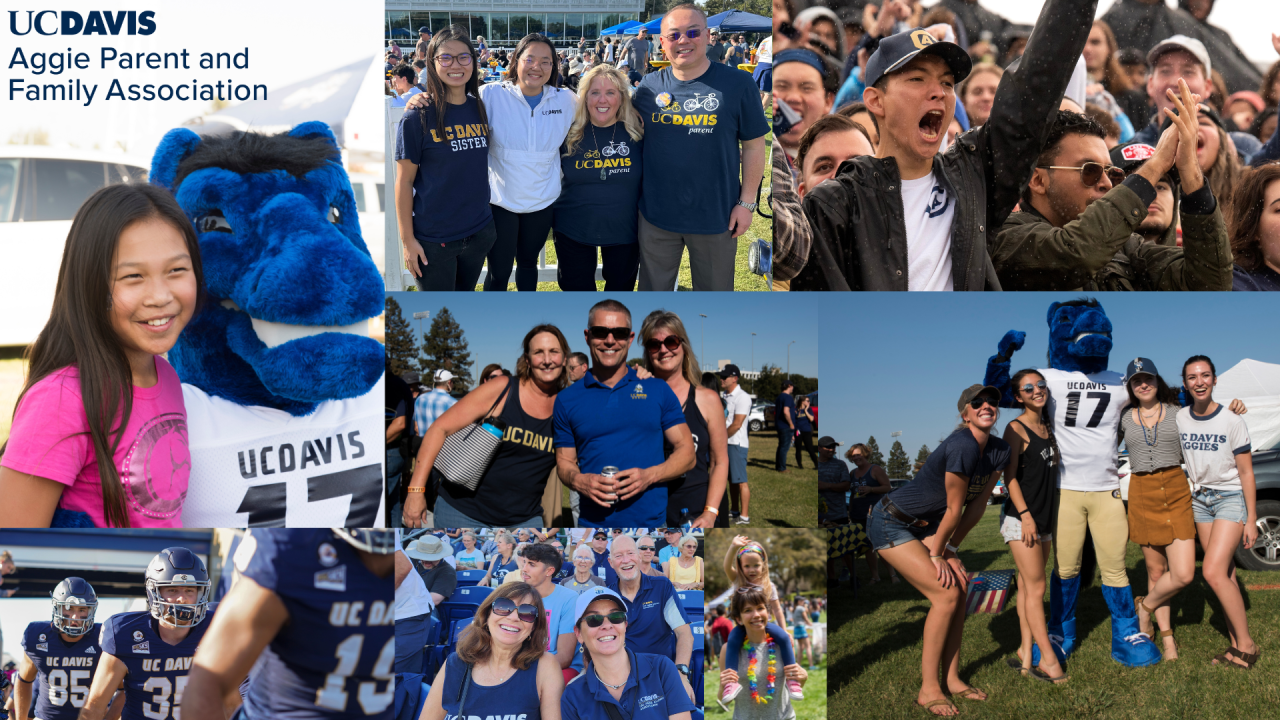 Collage of photos from previous UC Davis Tailgates