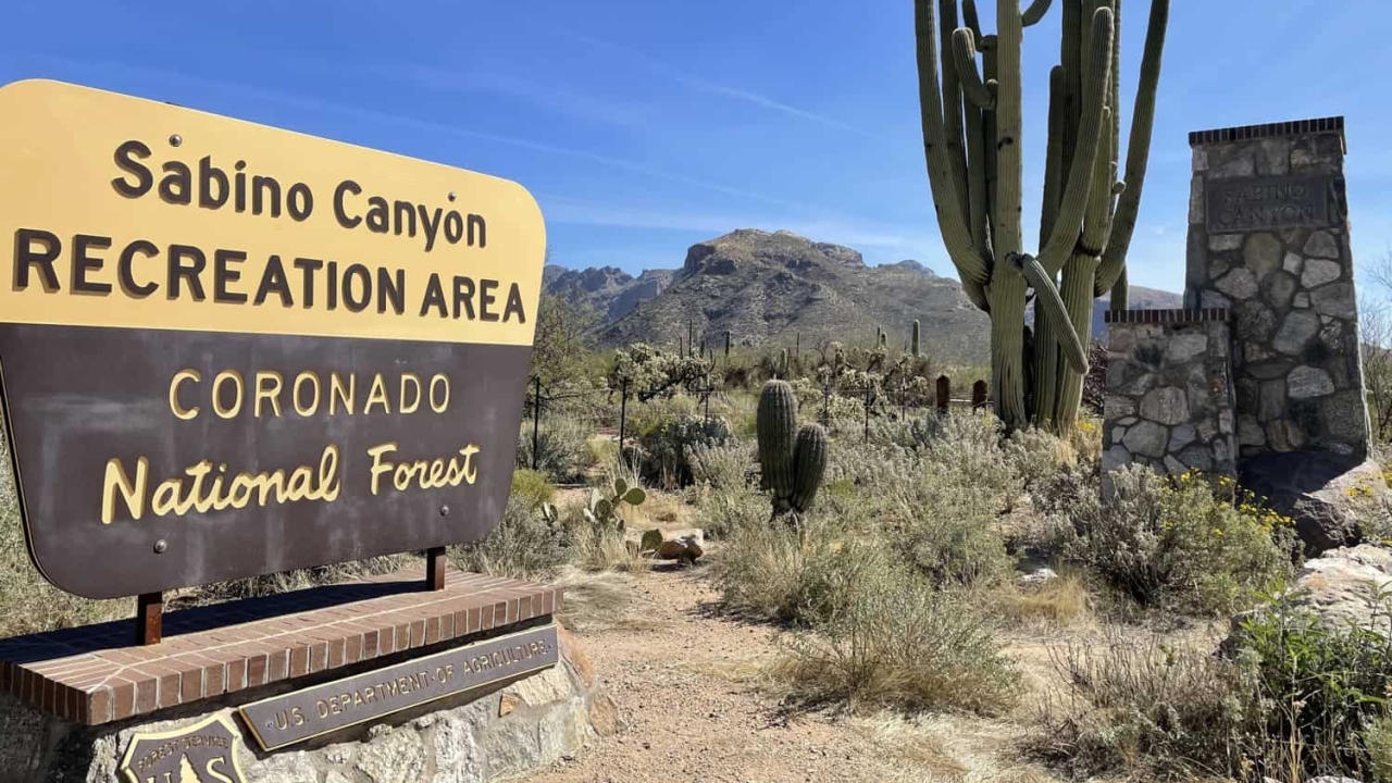 Entrance Sign to Sabino Canyon Recreation Area