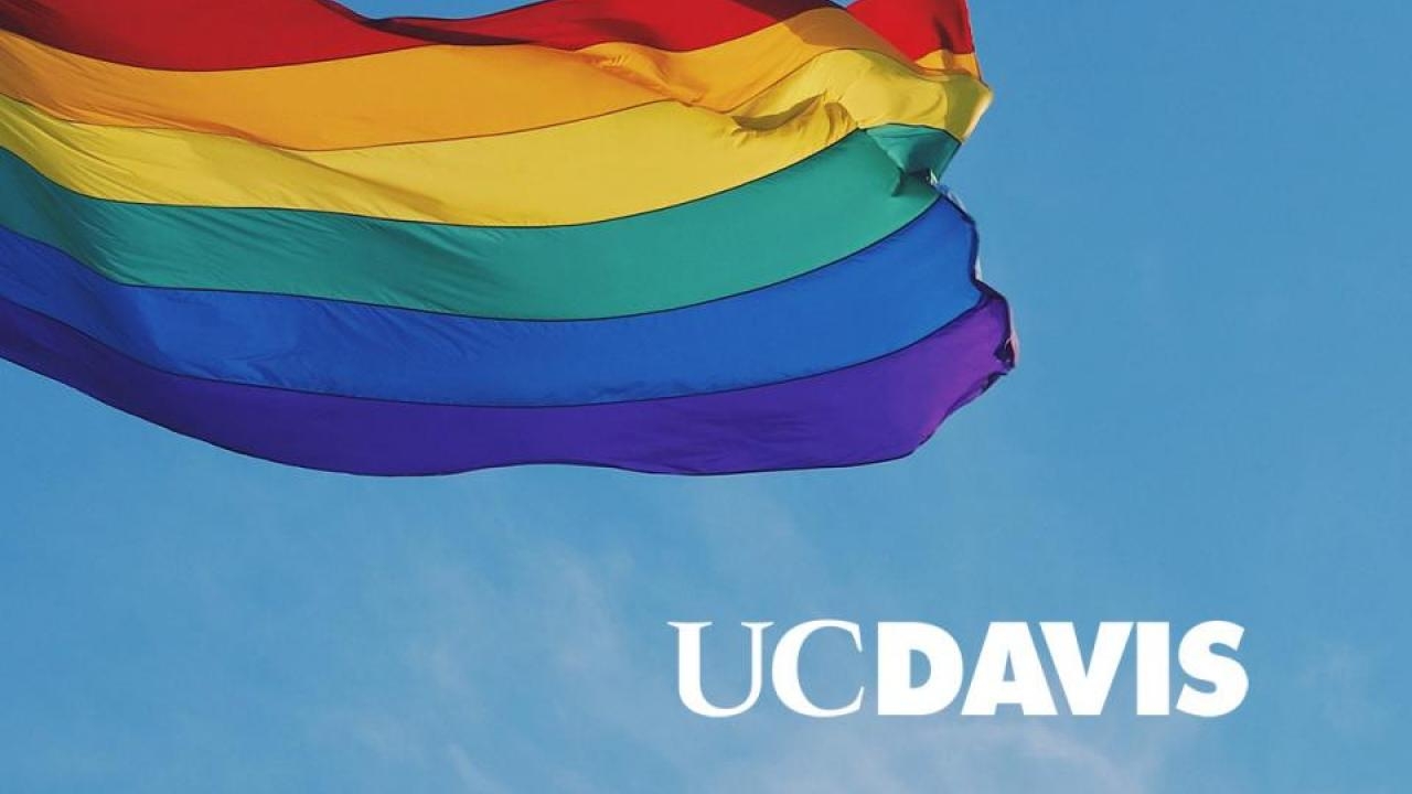 Rainbow flag and UC Davis