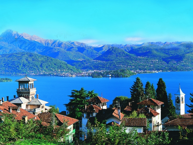 A view of Lake Maggiore from the town of Stresa.