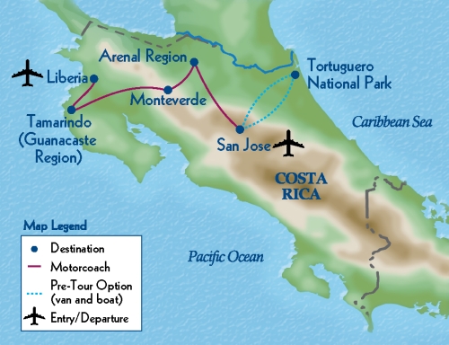 Map of costa rica