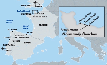 European coast: England, France, Portugal