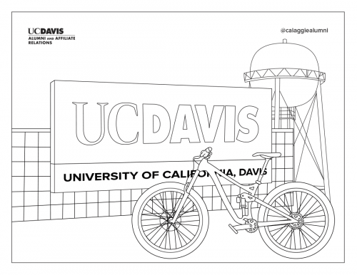 Coloring page featuring welcome sign