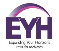 Logo image that has purple text "EYH" with "Expanding Your Horizons" and "EYHLifeCoach.com" below.