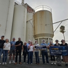 a group of people at a brewery