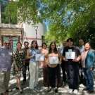 Photo of Students posing with scholarship awards