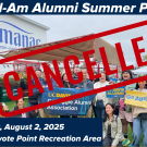 Fil-Am Summer Picnic banner image with cancellation notice