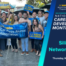 Group holding banner reading, "Cal Aggie Alumni Association"