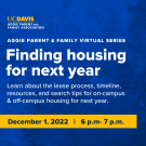 text that says finding housing for next year 