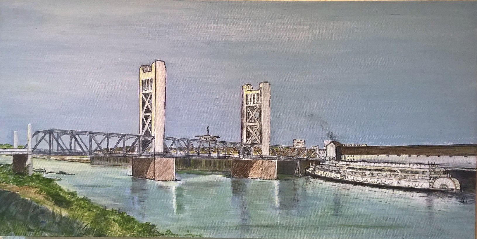Painting of the Tower Bridge in Sacramento